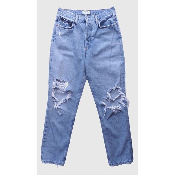 Agolde Fen High Rise Relaxed Taper Distressed Destructed Jeans 26 - Picture 2 of 2